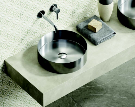 Obiecte Sanitare - VENUS - vas lavoar 380x380x110mm, Brushed steel