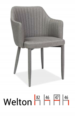 Scaune living - Scaun Welton Gri -  l46x A47 x H82 cm