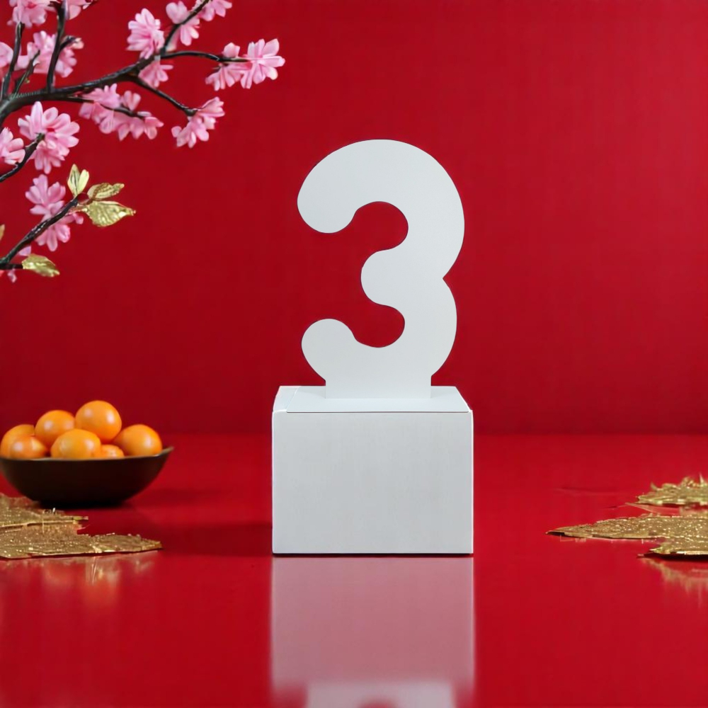 Cifra decorativa din lemn cu suport - 50cm inaltime [7]