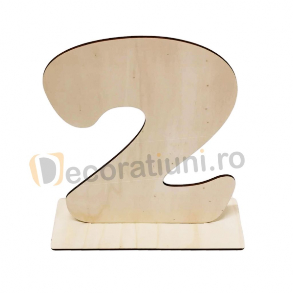 Cifra din lemn cu suport - 30cm inaltime [2]