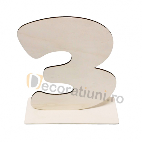 Cifra volumetrica din lemn cu suport - 40cm inaltime [2]
