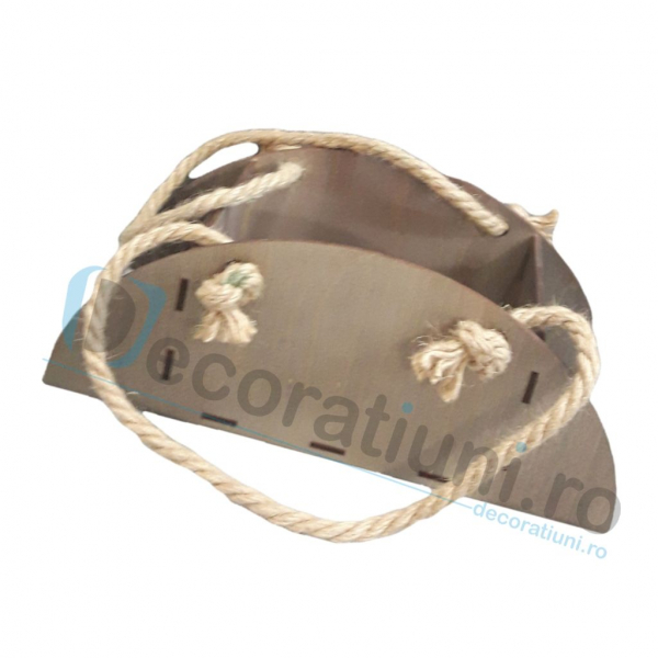Cos decorativ din lemn - model Sack [2]