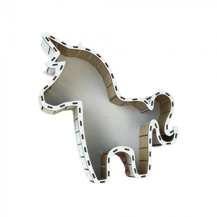 Cutie cadou din lemn, model unicorn, 30x31x9cm [2]