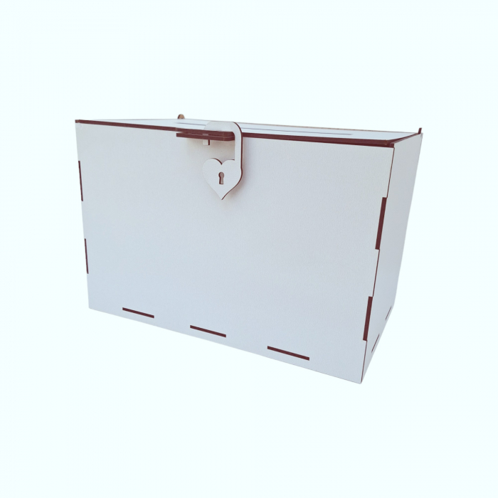Cutie dar miri din lemn, cutie dar botez, alb, lemn, 30x20x20cm [4]