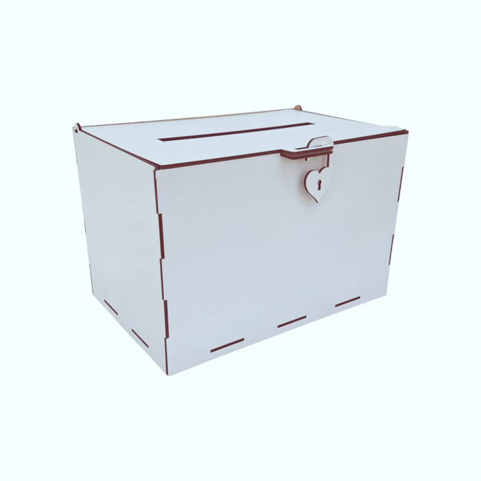 Cutie dar miri din lemn, cutie dar botez, alb, lemn, 30x20x20cm [5]