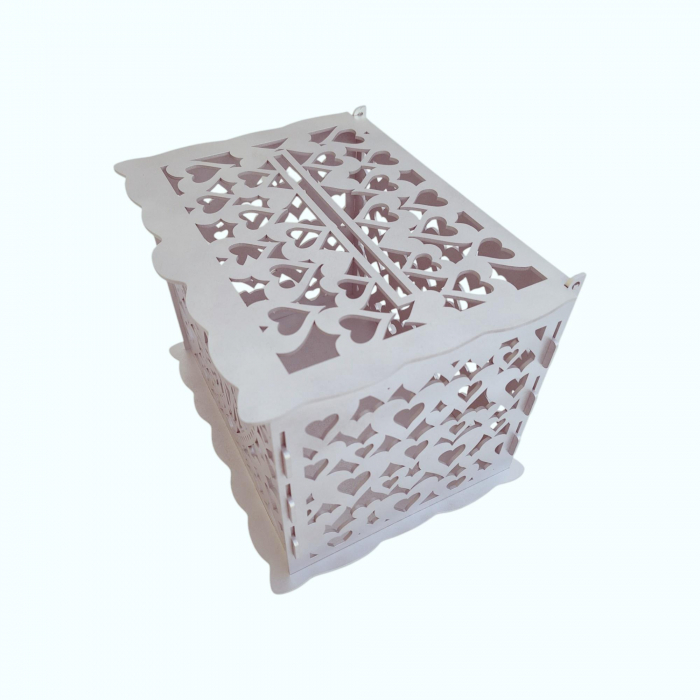 Cutie de bani pentru cununia civila din HDF, argintiu, 30x24x22.5CM [5]