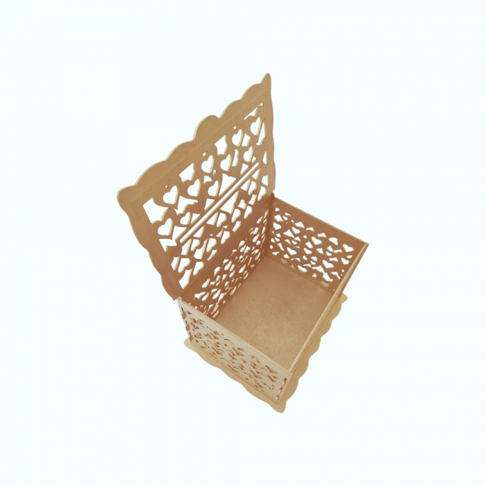 Cutie de bani pentru cununia civila din HDF, auriu, 30x24x22.5CM [9]