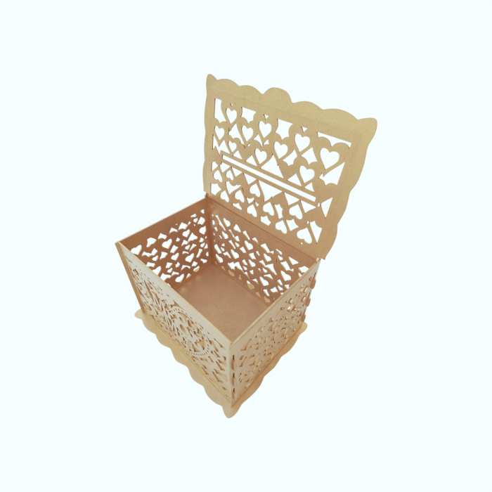 Cutie de bani pentru cununia civila din HDF, auriu, 30x24x22.5CM [5]