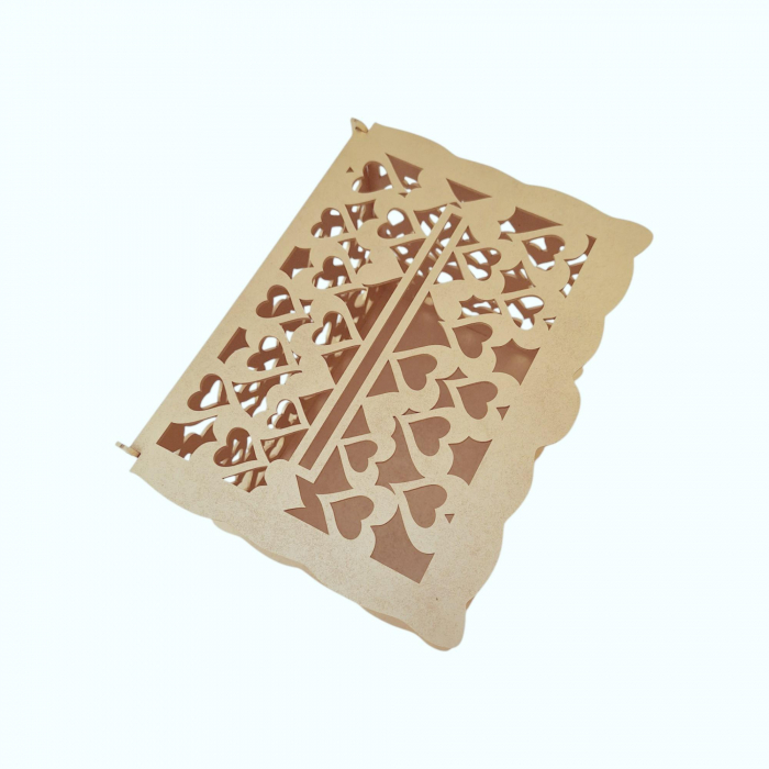 Cutie de bani pentru cununia civila din HDF, auriu, 30x24x22.5CM [6]