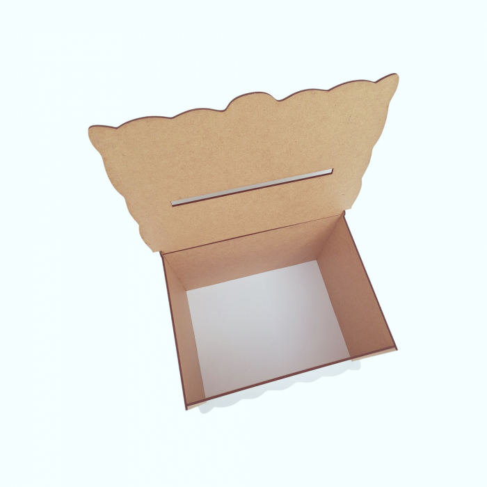 Cutie de bani pentru nunta sau botez, HDF alb, 30x24x22,5cm [5]