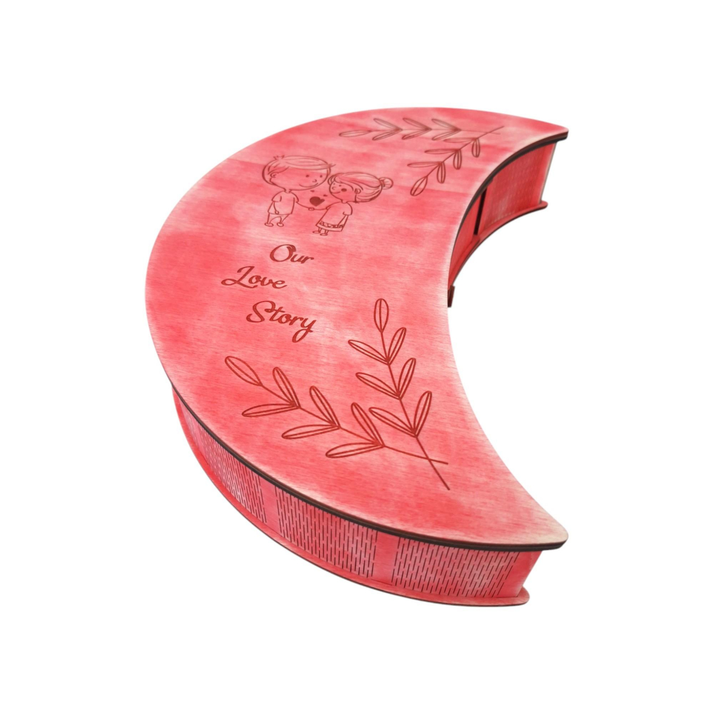 Cutie din lemn pentru poze si memorie USB, roz vintage, 37x25x7CM [2]