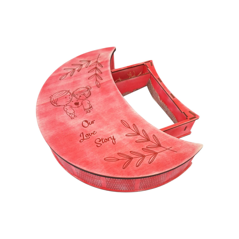 Cutie din lemn pentru poze si memorie USB, roz vintage, 37x25x7CM [8]
