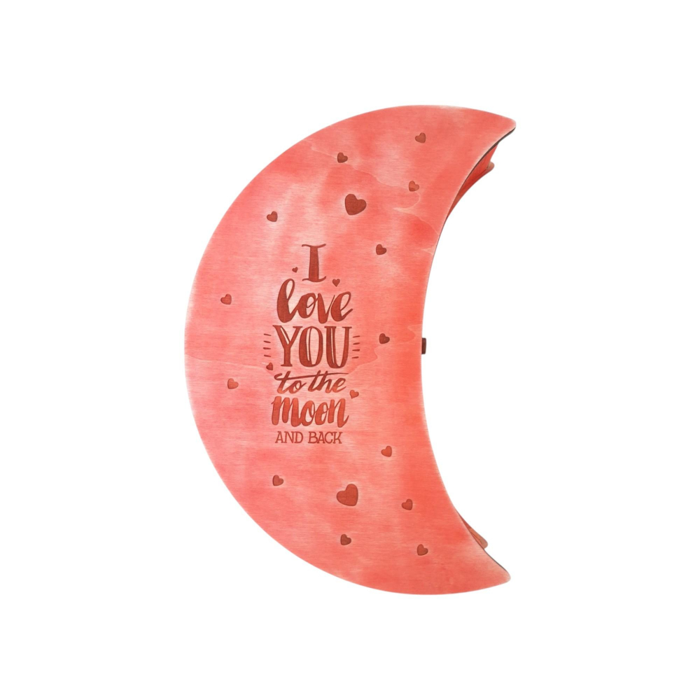 Cutie pentru fotografii si stick USB, forma luna, rosu vintage, 37x25x7CM [7]