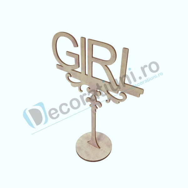 Decoratiune din lemn pentru botez - model GIRL [2]