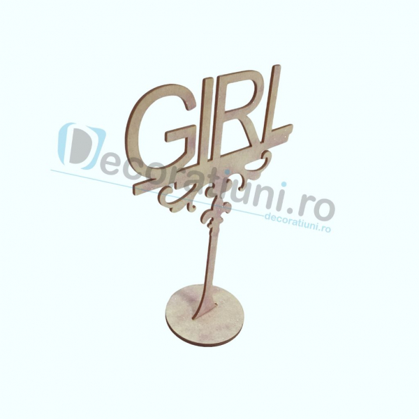 Decoratiune din lemn pentru botez - model GIRL [3]