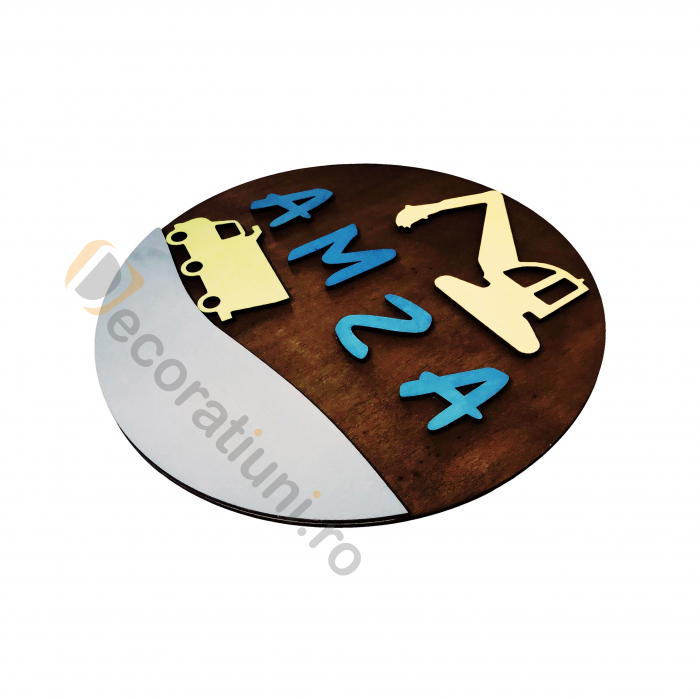 Decoratiune nume copil personalizata din lemn - model desert [3]