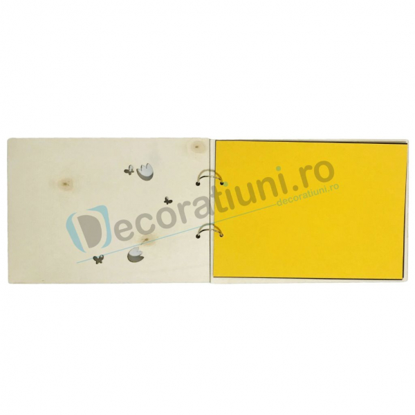 Guestbook din lemn personalizat, guestbook coperti - model ramura cu flori si fluturi [3]