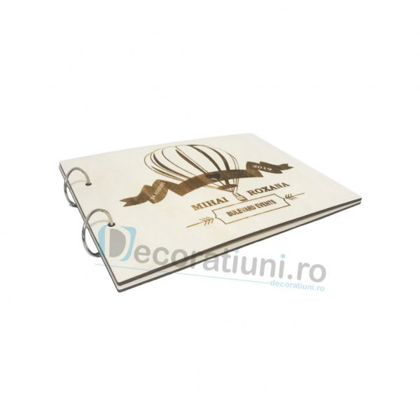Guestbook din lemn personalizat, guestbook nunta - model balon [3]