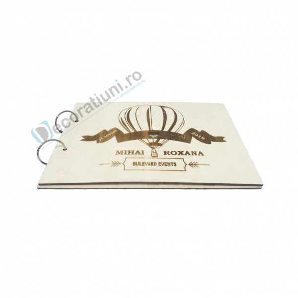Guestbook din lemn personalizat, guestbook nunta - model balon [2]