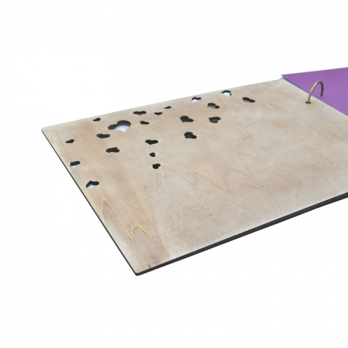 Guestbook din lemn personalizat, guestbook nunta - model romantic weeding [8]