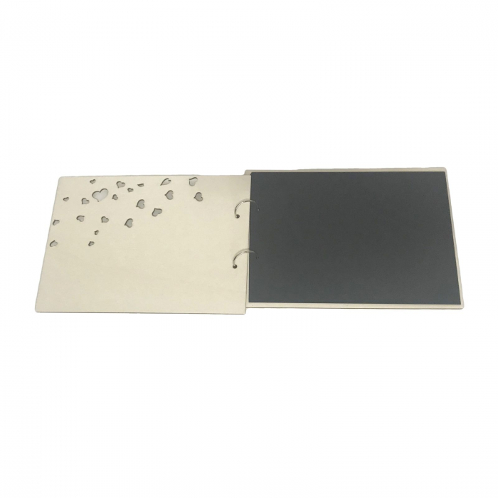 Guestbook din lemn personalizat, guestbook nunta - model romantic weeding [7]