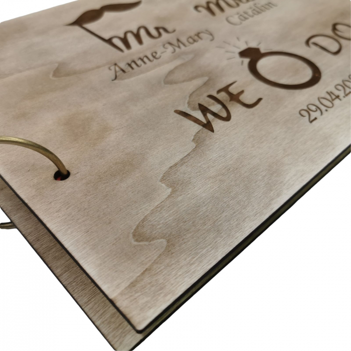 Guestbook din lemn personalizat, guestbook nunta - model we do [5]