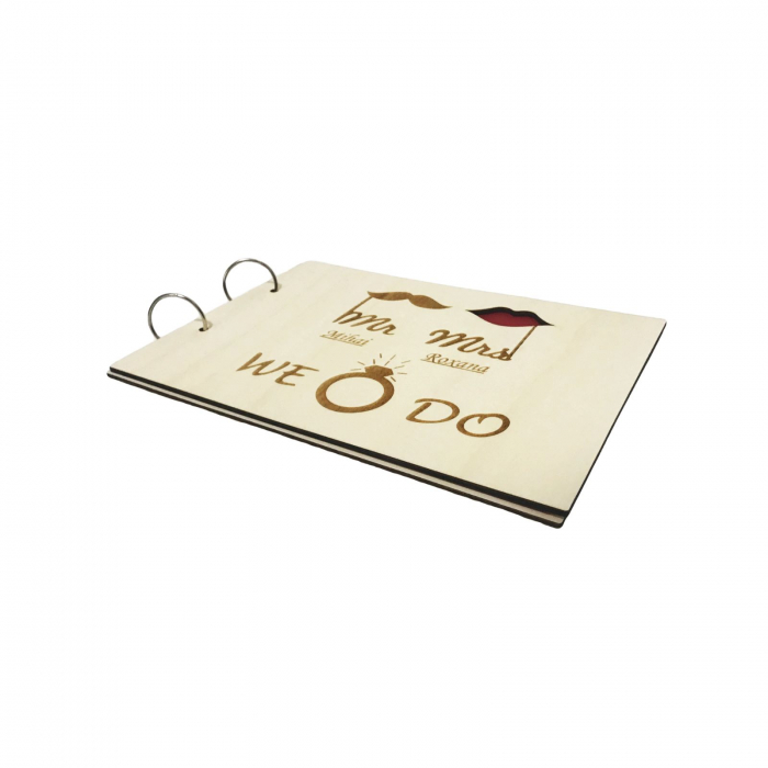 Guestbook din lemn personalizat, guestbook nunta - model we do [4]