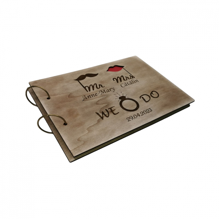 Guestbook din lemn personalizat, guestbook nunta - model we do [3]