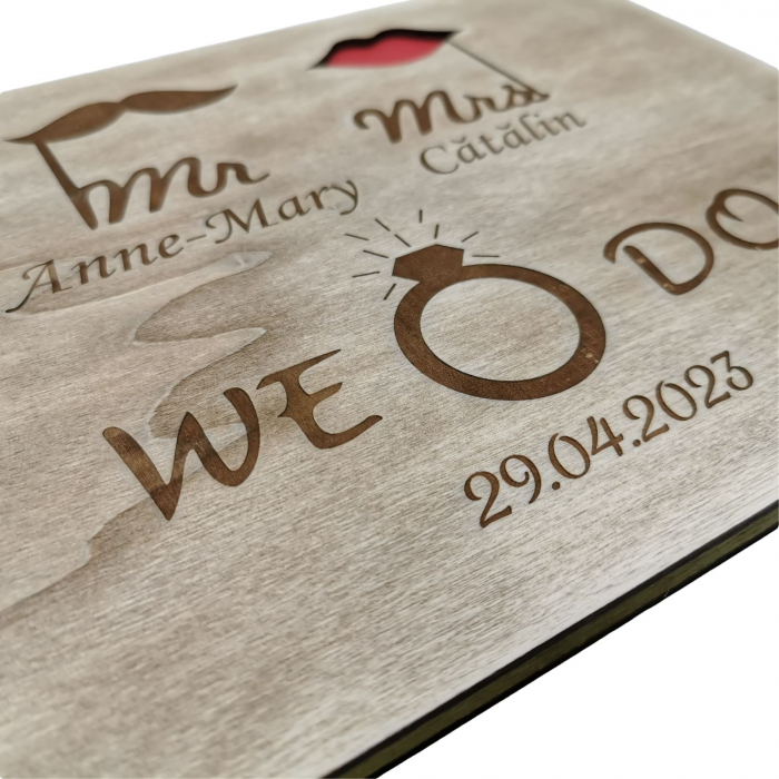 Guestbook din lemn personalizat, guestbook nunta - model we do [6]