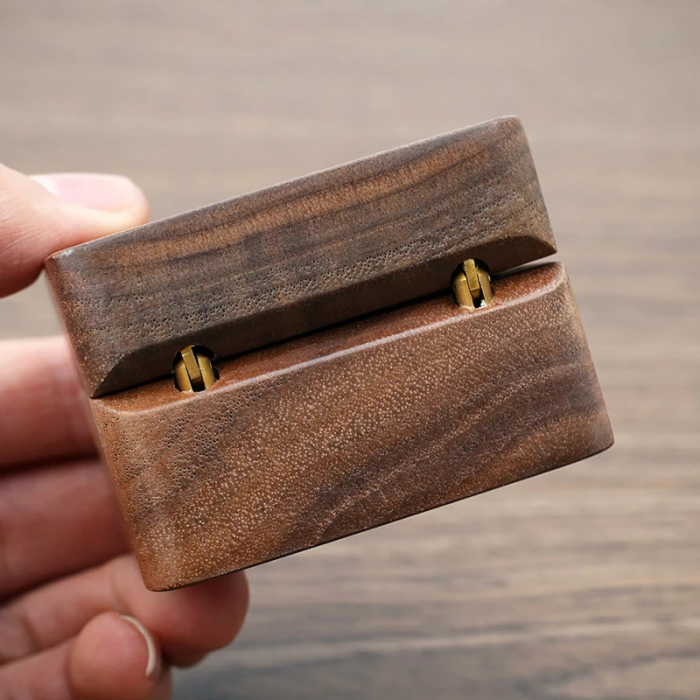 Cutie din lemn pentru verighete - model patrat [4]