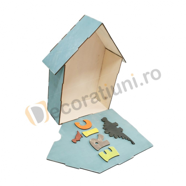 Cutie din lemn pentru cadouri - model casa [9]