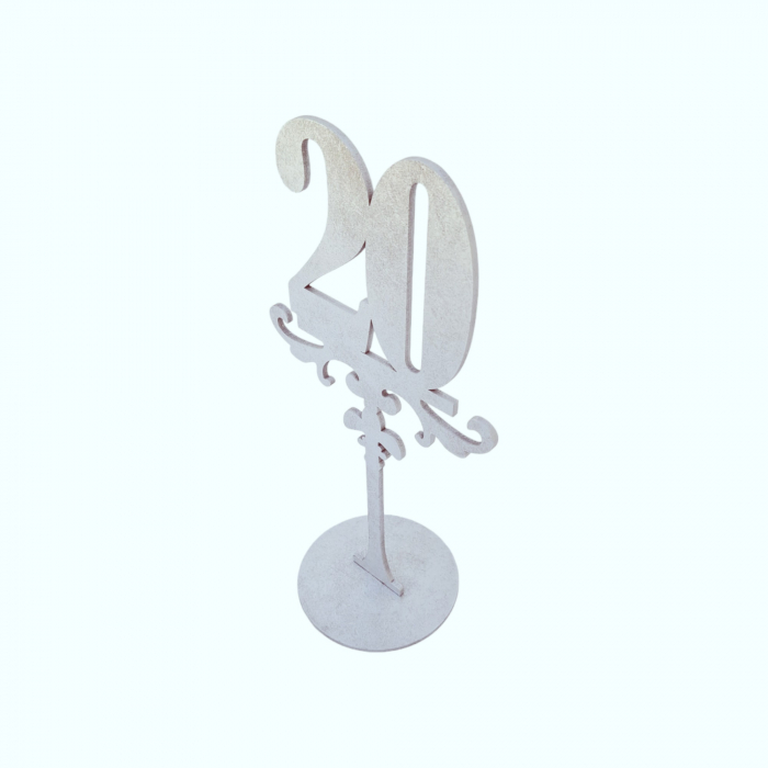 Numar de masa pentru botez sau nunta, argintiu, 25cm [6]