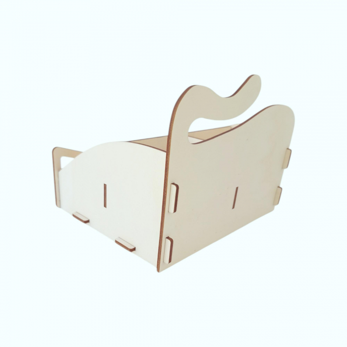 Organizator birou din lemn, model pisica, 20x15x15cm [10]