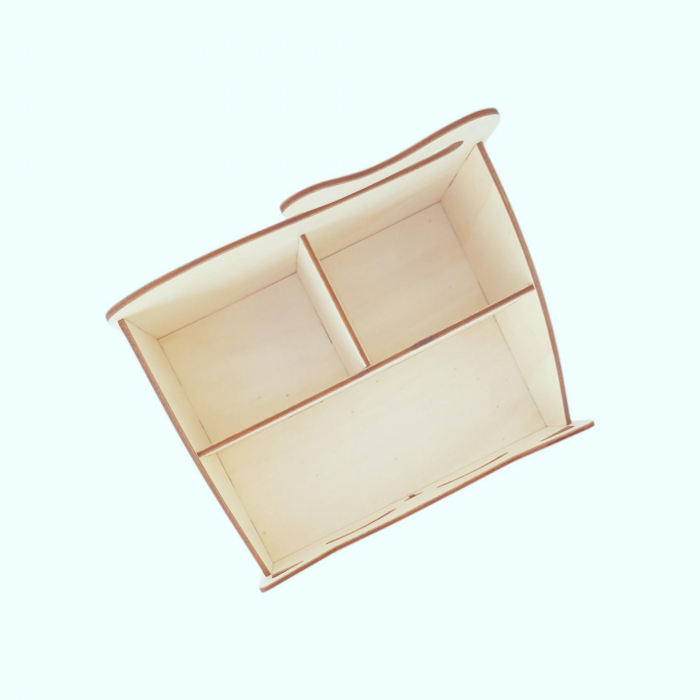 Organizator birou din lemn, model pisica, 20x15x15cm [5]