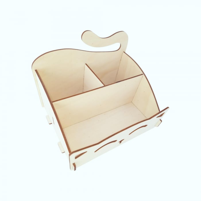 Organizator birou din lemn, model pisica, 20x15x15cm [6]