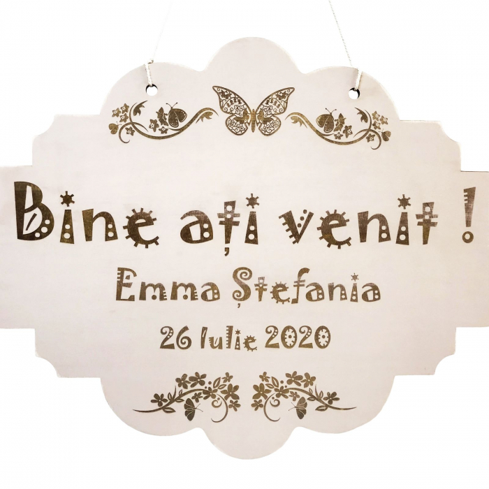 Panou intampinare pentru botez - model bine ati venit [3]