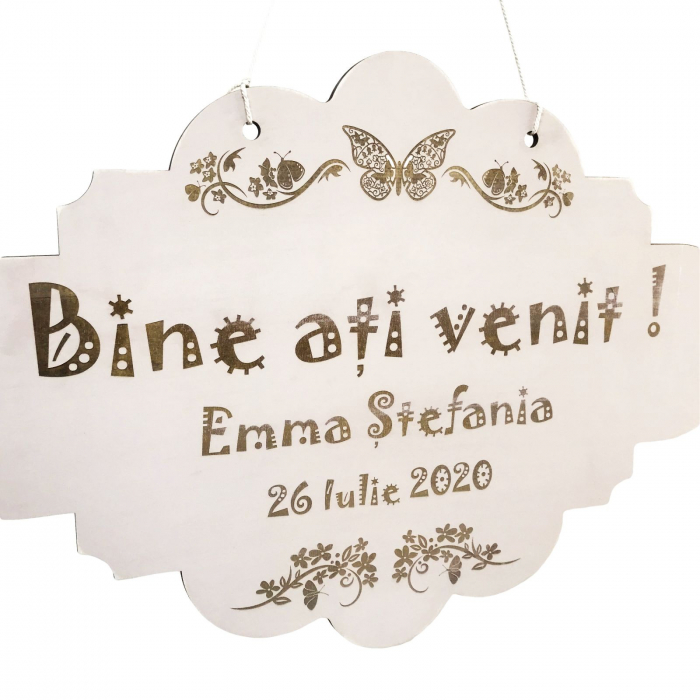 Panou intampinare pentru botez - model bine ati venit [2]