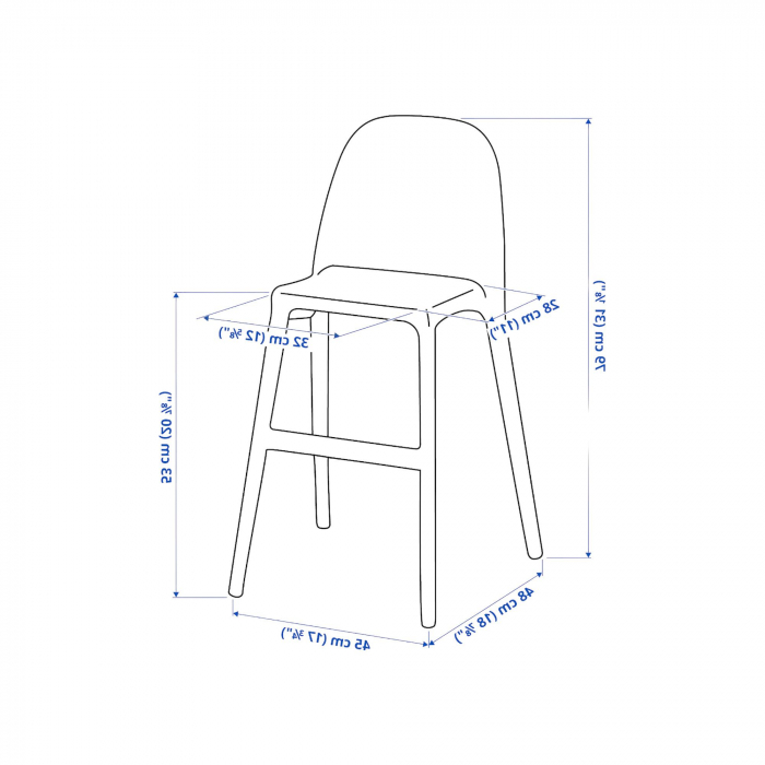 Scaun inalt pentru copii cu spatar, plastic polipropilenic, 79cm [2]