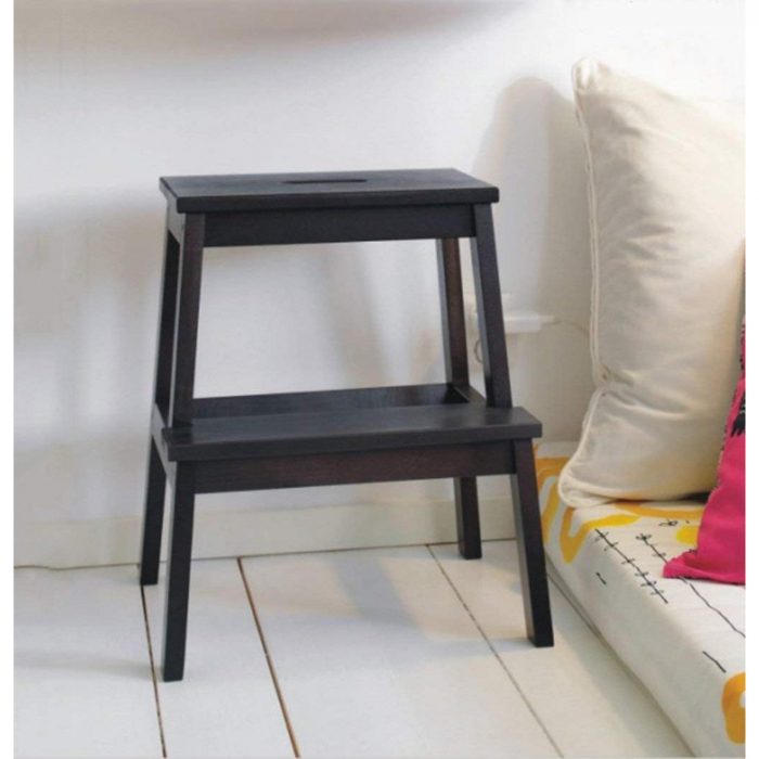 Inaltator cu 2 trepte din lemn de fag, negru, 43x39x50cm [3]