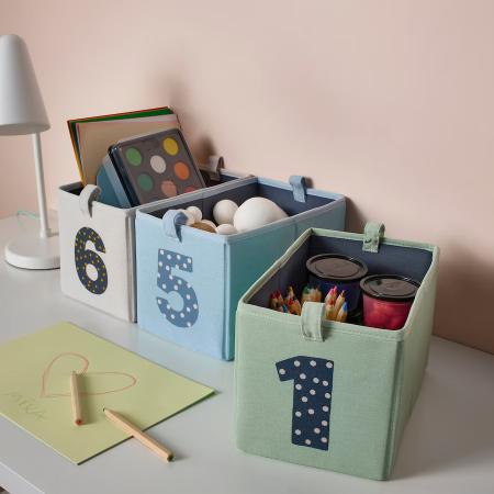 Set 3 cutii depozitare verde albastru bej 17x27x17 cm [4]