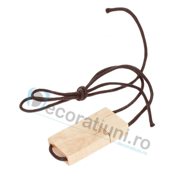 Stick usb cu snur si cutie personalizata - lemn artar [2]