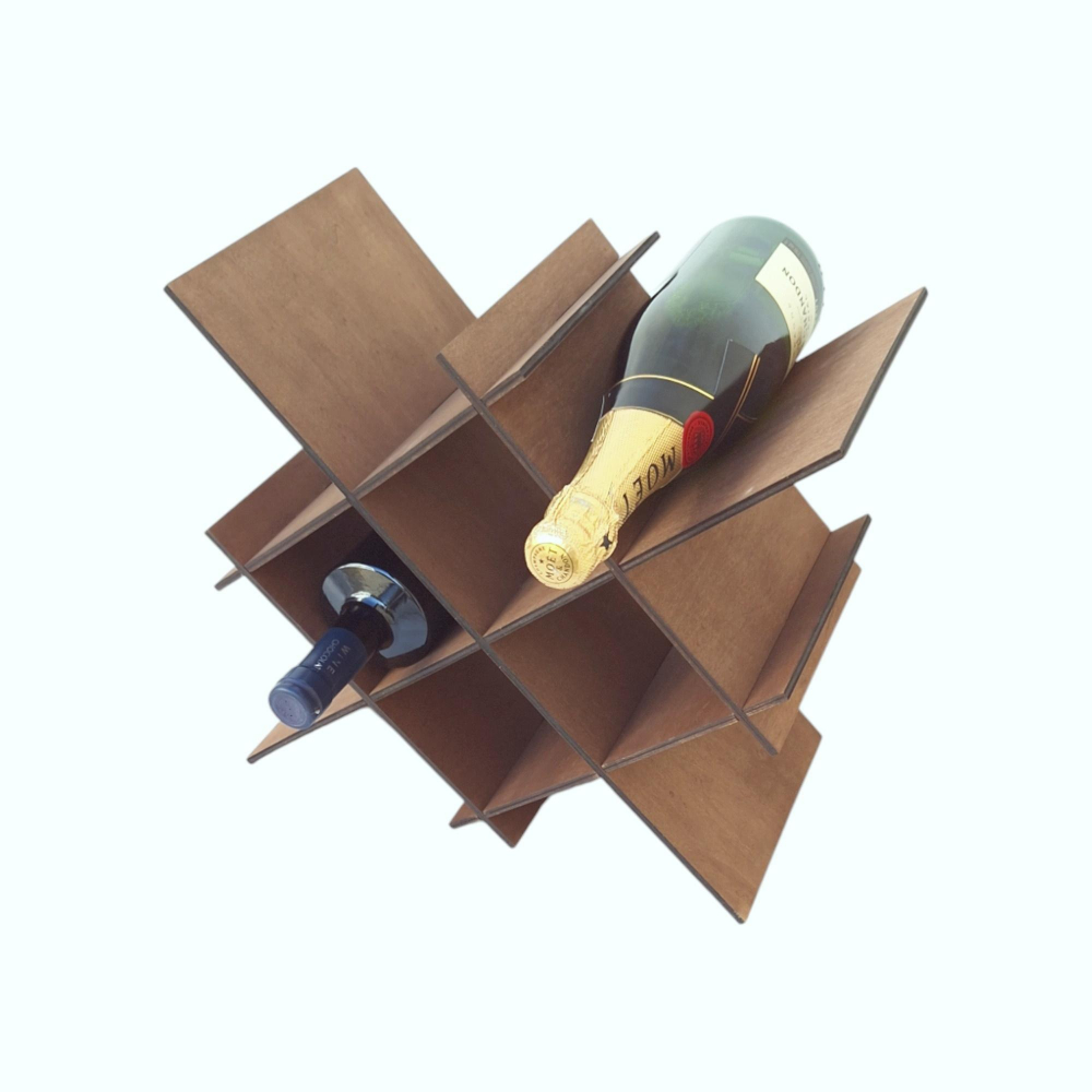Suport sticle vin din lemn, maro, 6 sticle [6]