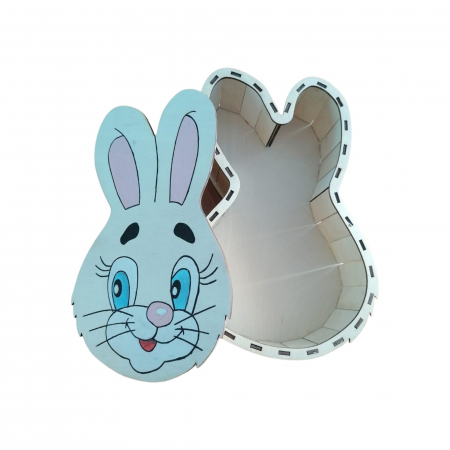 Cutie din lemn pentru cadou de paste - model iepuras [2]