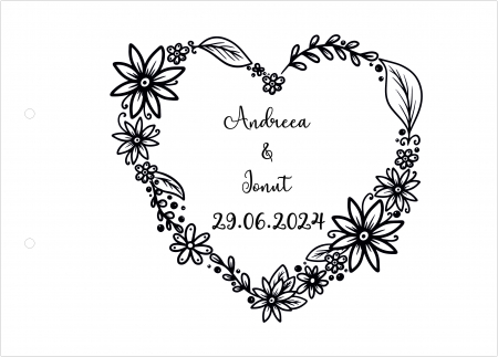 Guestbook nunta - Album photo pentru nunta - model flori din inima