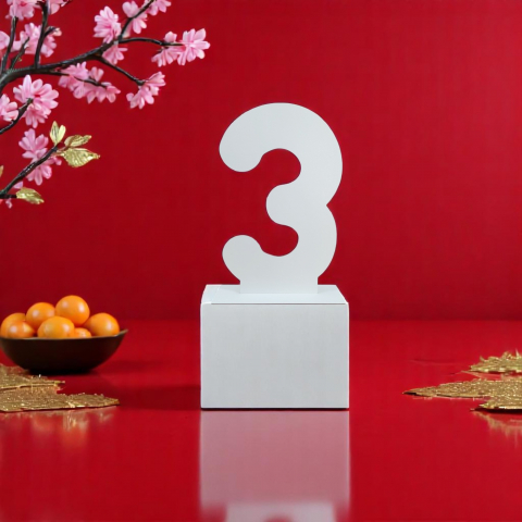 Cifra decorativa din lemn cu suport - 50cm inaltime [6]