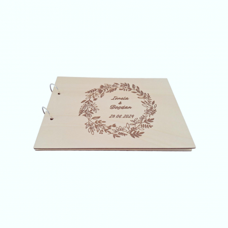Coperti din lemn - guestbook personalizat - model coronita [2]