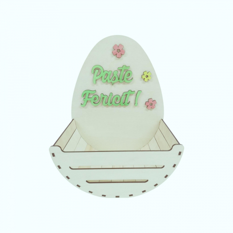 Cosulet pentru oua din lemn, paste fericit, 25x16x33CM [7]