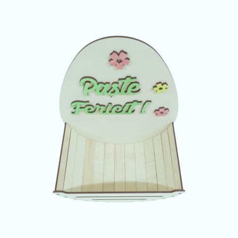 Cosulet pentru oua din lemn, paste fericit, 25x16x33CM [2]
