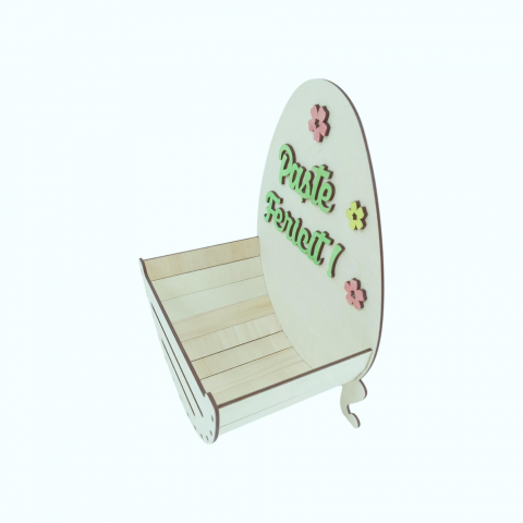 Cosulet pentru oua din lemn, paste fericit, 25x16x33CM [4]