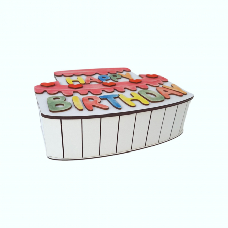 Cutie cadou din lemn, model tort, 32x26x9cm [1]